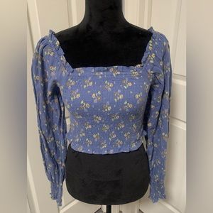 NWT Aerie Flocked Stretchy Crop Top size Small